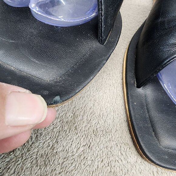 Brunomagli Shoes Womens Size 8.5 Black Leather Slip On Sandals *GUC* - Picture 5 of 12